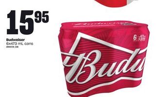 Loblaws Budweiser 6x473 ml cans offer