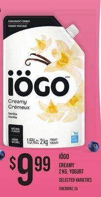 Loblaws Iögo creamy 2 kg, yogurt offer
