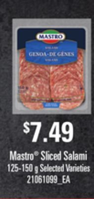 Loblaws Mastro® sliced salami, 125-150 g offer