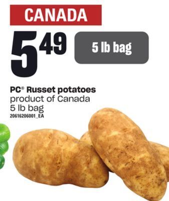 Loblaws Pc® russet potatoes, 5 lb bag offer