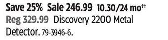 Canadian Tire Bounty hunter discovery 2200 metal detector offer