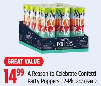 Canadian Tire Amscan a reason to celebrate confetti party poppers, 12-pk offer