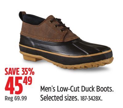 low cut duck boots for men