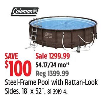 Canadian Tire Coleman steel-frame pool with rattan-look sides offer