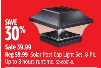 Canadian Tire Noma solar post cap light set, 8-pk. offer