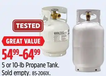 Canadian Tire 5 or 10-lb propane tank offer
