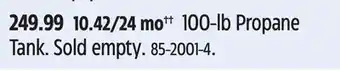 Canadian Tire 100-lb propane tank offer