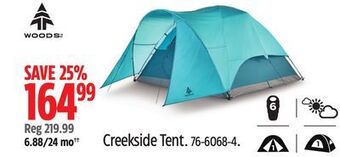 Canadian Tire Woods creekside tent offer