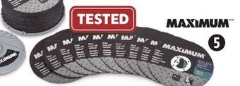 Canadian Tire Maximum 41⁄2˝ metal cut-off discs, 50-pk. offer