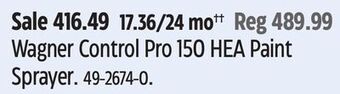 Canadian Tire Wagner control pro 150 hea paint sprayer offer