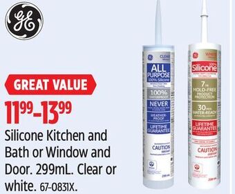 Canadian Tire Ge silicone kitchen and bath or window and door offer