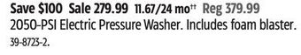 Canadian Tire Simoniz 2050-psi electric pressure washer offer