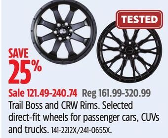 Canadian Tire Trail boss and crw rims offer
