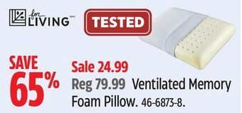 Canadian Tire For living ventilated memory foam pillow offer