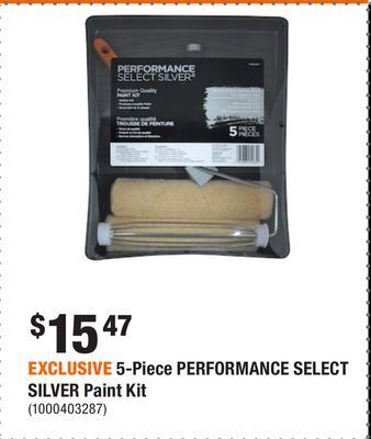 Home Depot Exclusive 5-piece performance select silver paint kit offer