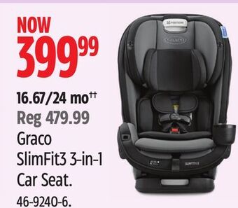 Canadian Tire Graco slimfit3 3-in-1 car seat offer
