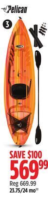 Canadian Tire Pelican tailwind 100x kayak combo offer