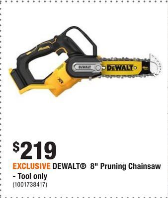 Home Depot Exclusive dewalt® 8 pruning chainsaw - tool only offer