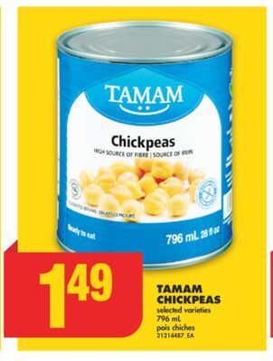 No Frills Tamam chickpeas, 796 ml offer