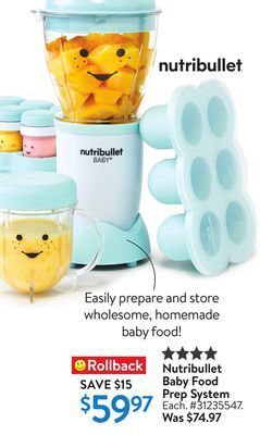Walmart Nutribullet baby food prep system offer