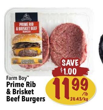 Farm Boy Farm boy™ prime rib & brisket beef burgers offer