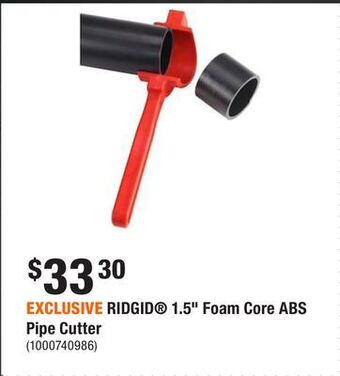 Home Depot Exclusive ridgid® 1.5 foam core abs pipe cutter offer