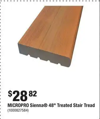 Home Depot Micropro sienna® 48 treated stair tread offer