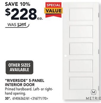 RONA Metrie riverside 5-panel interior door 30. offer
