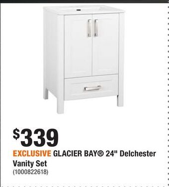 Home Depot Exclusive glacier bay® 24 delchester vanity set offer