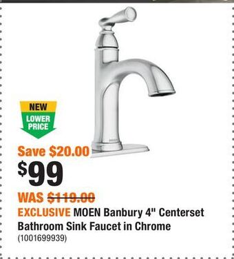 Home Depot Exclusive moen banbury 4 centerset bathroom sink faucet in chrome offer