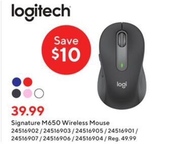 Staples Logitech signature m650 wireless mouse offer