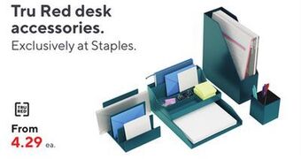 Staples Tru red desk accessories. offer