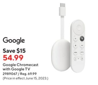 Staples Google chromecast with google tv 4k offer
