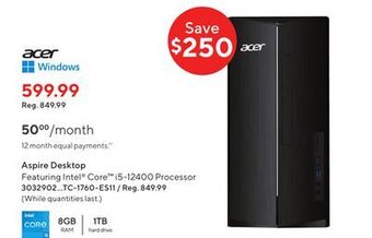 Staples Acer aspire desktop offer