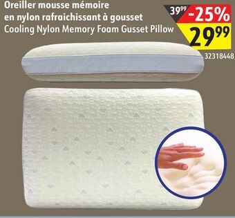 Sushi Shop Cooling nylon memory foam gusset pillow offer