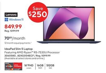 Staples Lenovo ideapad slim 5 laptop - offer