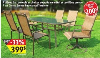 Sushi Shop 7 pcs dining bronze patio metal textilene offer