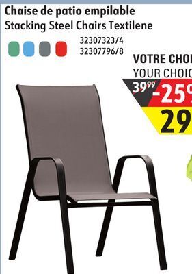 Sushi Shop Stacking steel chairs textilene offer