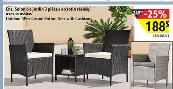 Sushi Shop Outdoor 3pcs casual rattan sets with cushions offer