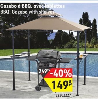 Sushi Shop Bbq. gazebo with shelves offer