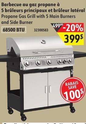 Sushi Shop Propane gas grill with 5 main burners and side burner offer