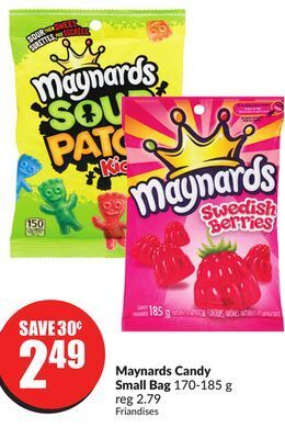 Chalo FreshCo Maynards candy small bag 170-185 g offer