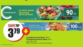 Chalo FreshCo Compliments foil wrap 100 ft compliments plastic wrap 90 m offer