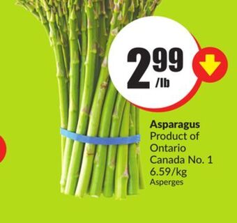 Chalo FreshCo Asparagus product of ontario canada no. 1 6.59/kg offer