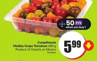 Chalo FreshCo Compliments medley grape tomatoes 680 g product of ontario or mexico offer