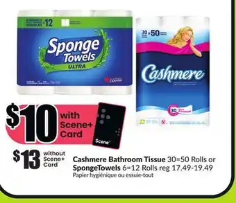 Chalo FreshCo Cashmere bathroom tissue 30=50 rolls or spongetowels 6=12 rolls offer