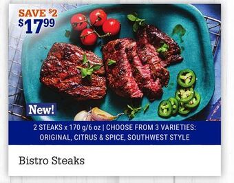 M & M Food Market Bistro steaks offer