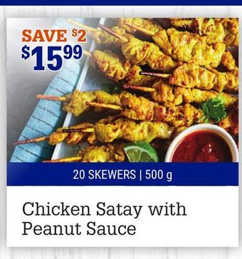 M & M Food Market Chicken satay with peanut sauce offer