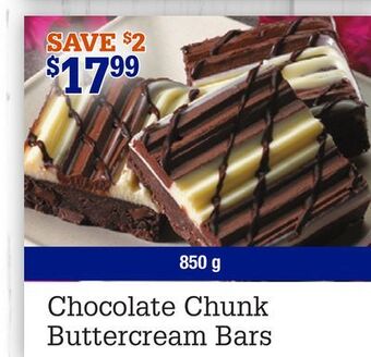 M & M Food Market Chocolate chunk buttercream bars offer