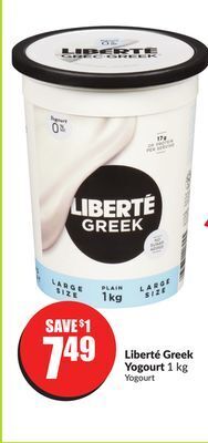 FreshCo Liberte greek yogurt 1 kg offer